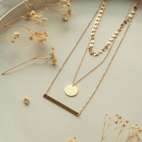 Emma - Gold Layered Necklace - Set of Three