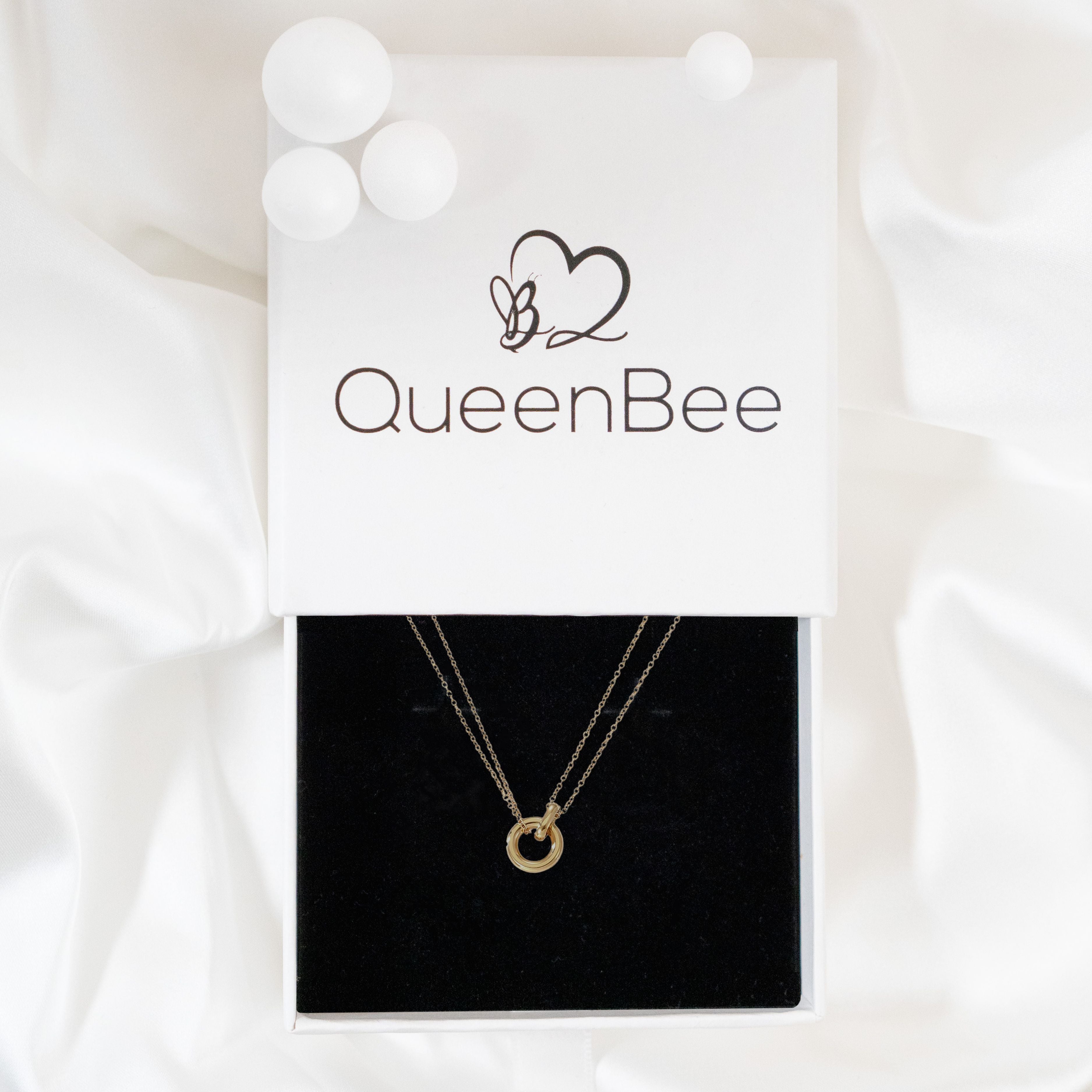 interlocking plain rings necklace
