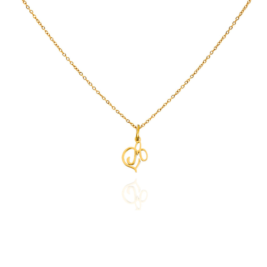 big heart initial necklace