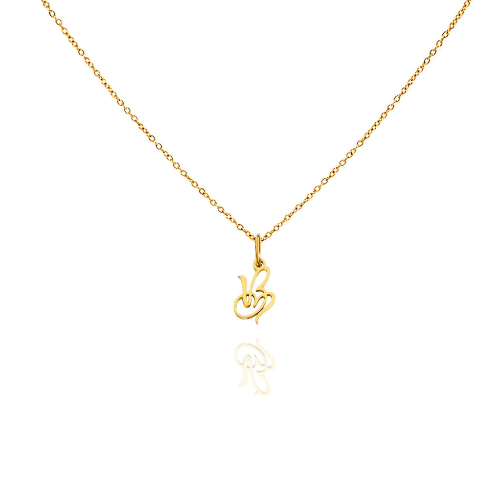 big heart initial necklace