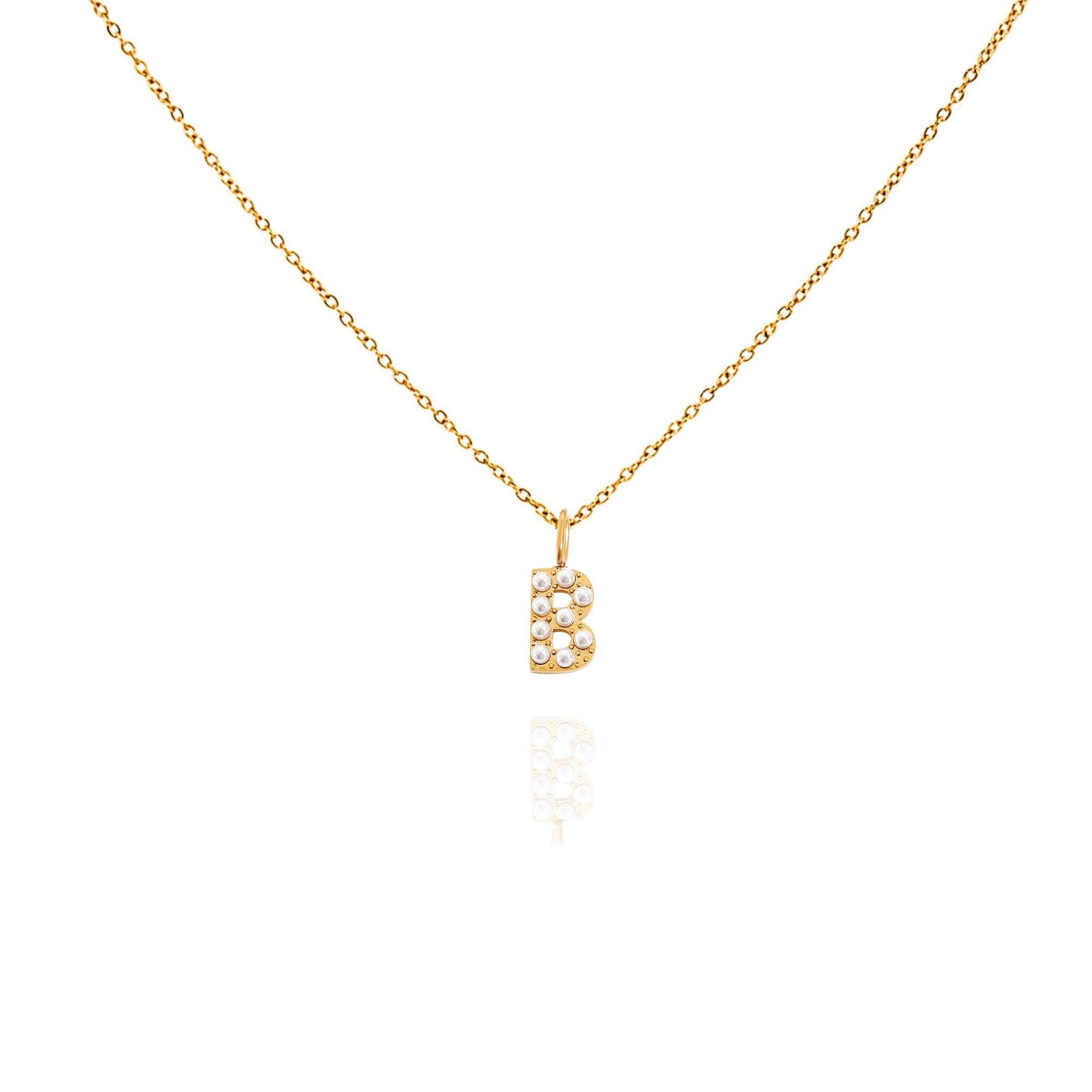 pearl initial necklace