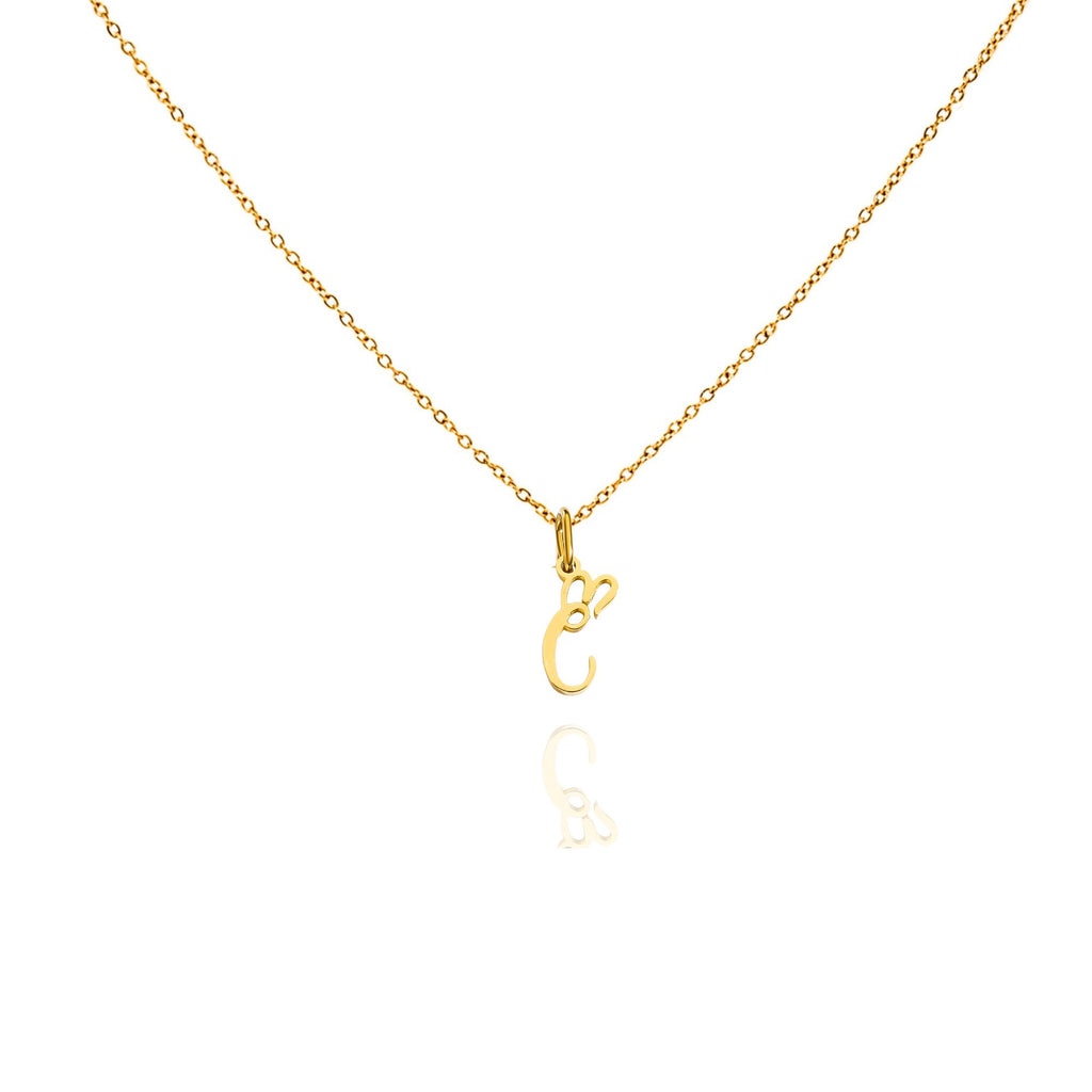 big heart initial necklace