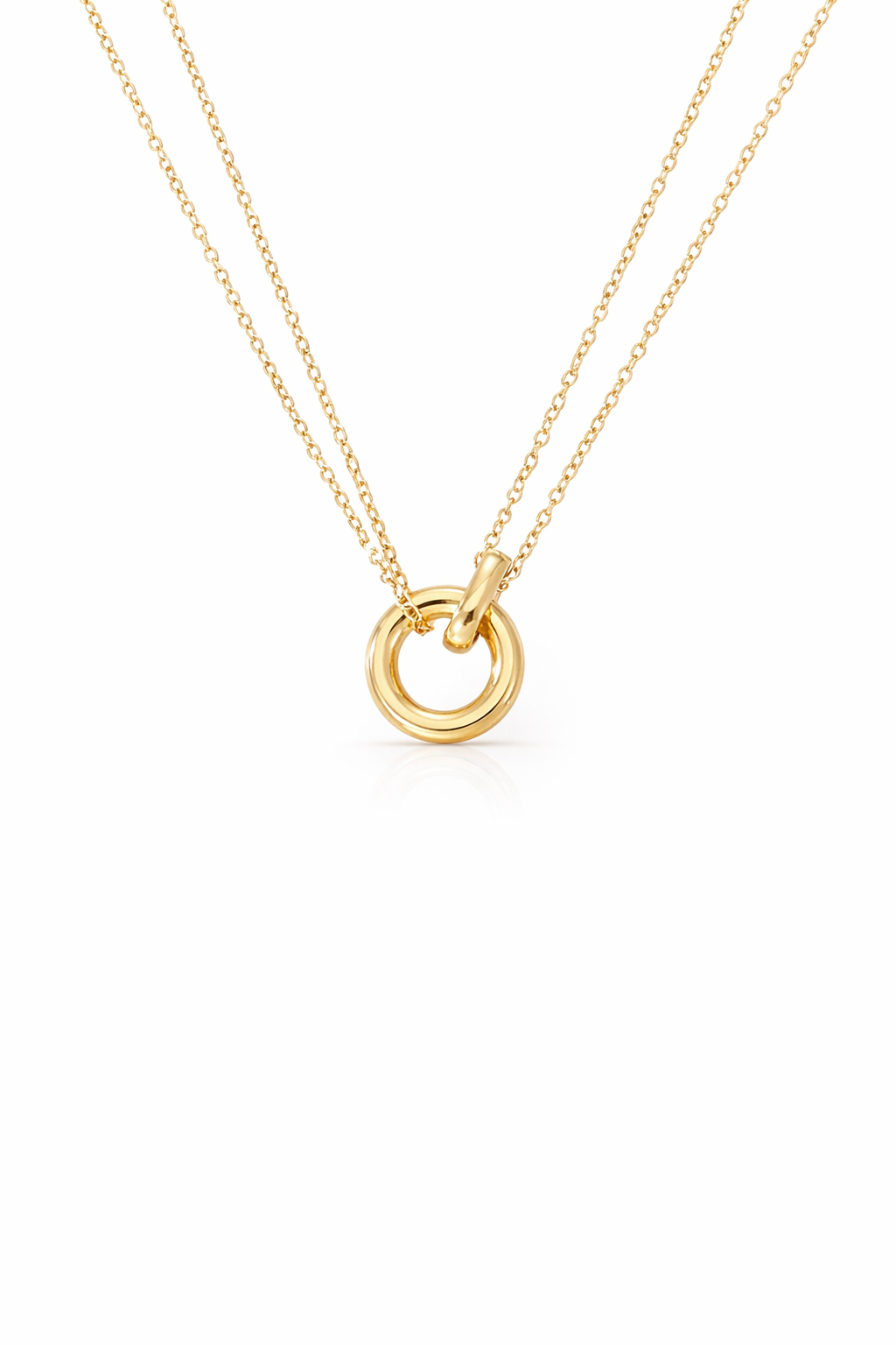 interlocking plain rings necklace