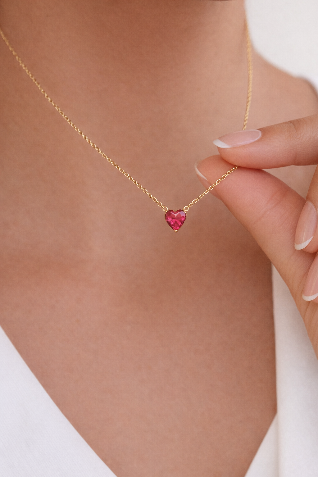 heart gemstone necklace