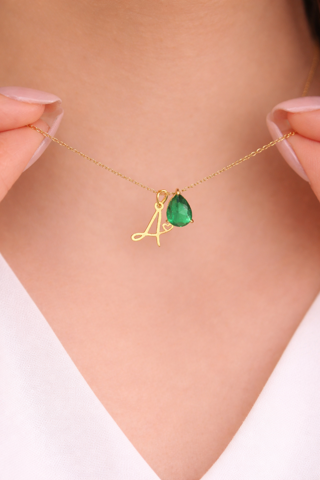 small heart initial necklace