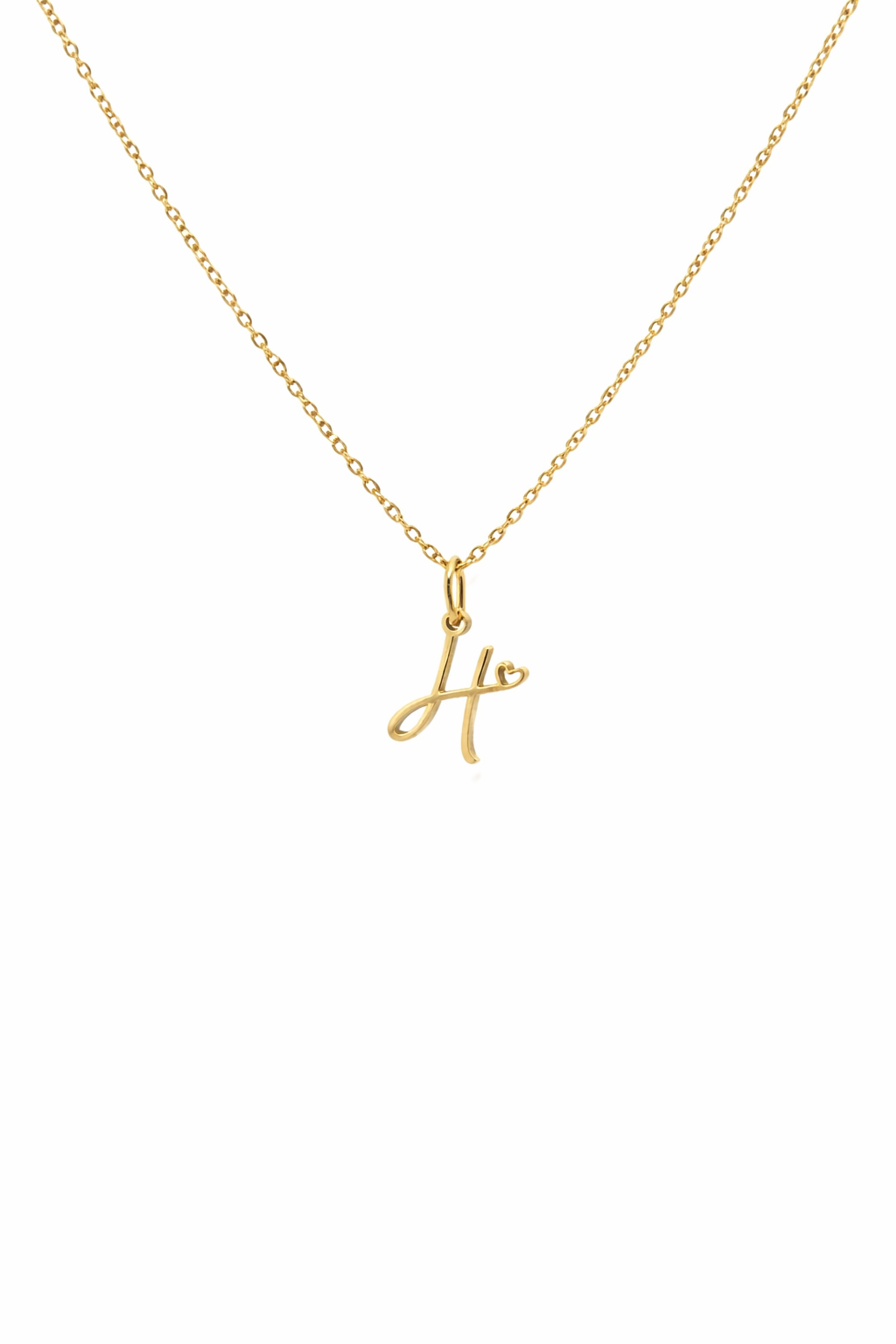 small heart initial necklace