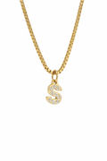 zirconia letter initial necklace