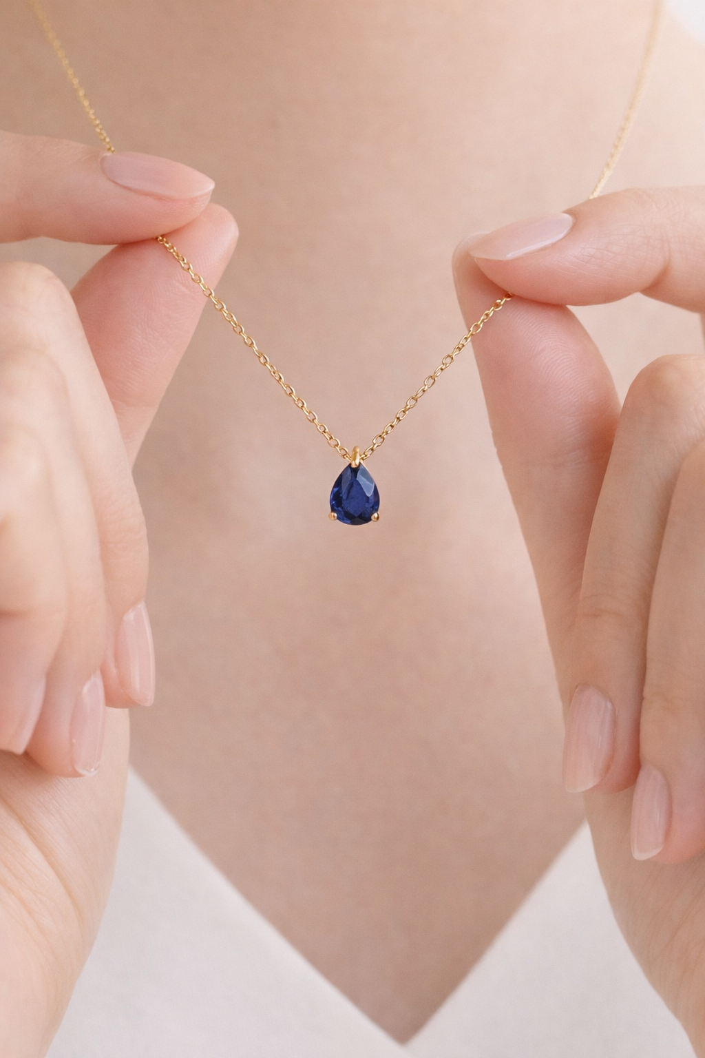 teardrop gemstone necklace