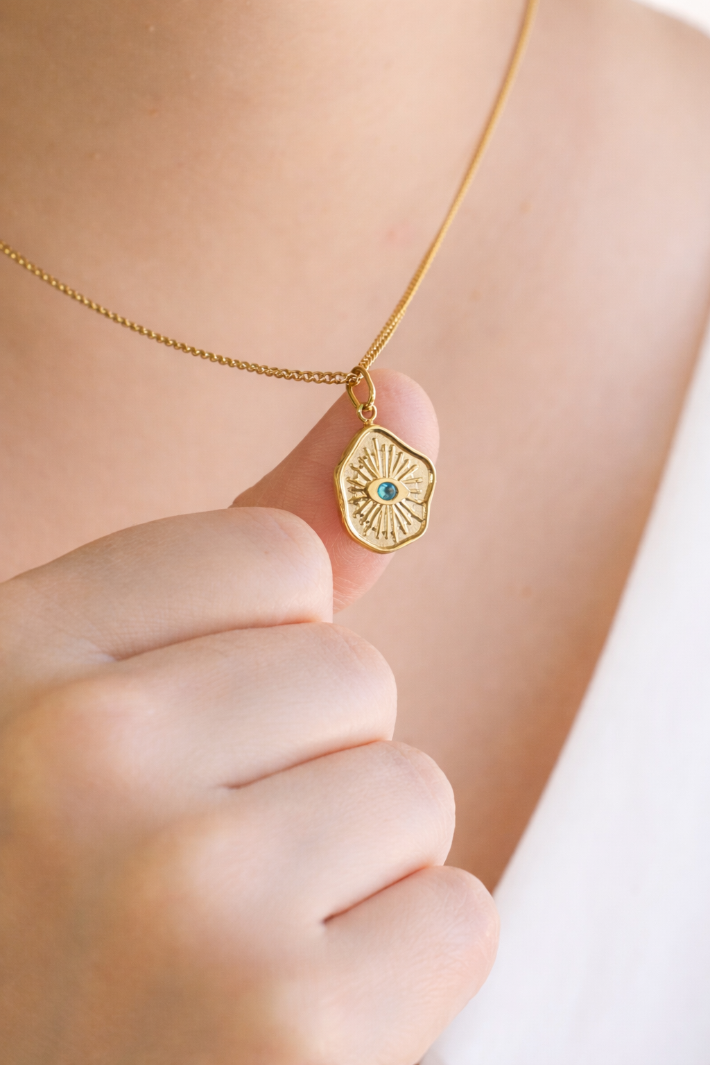evil eye gemstone necklace