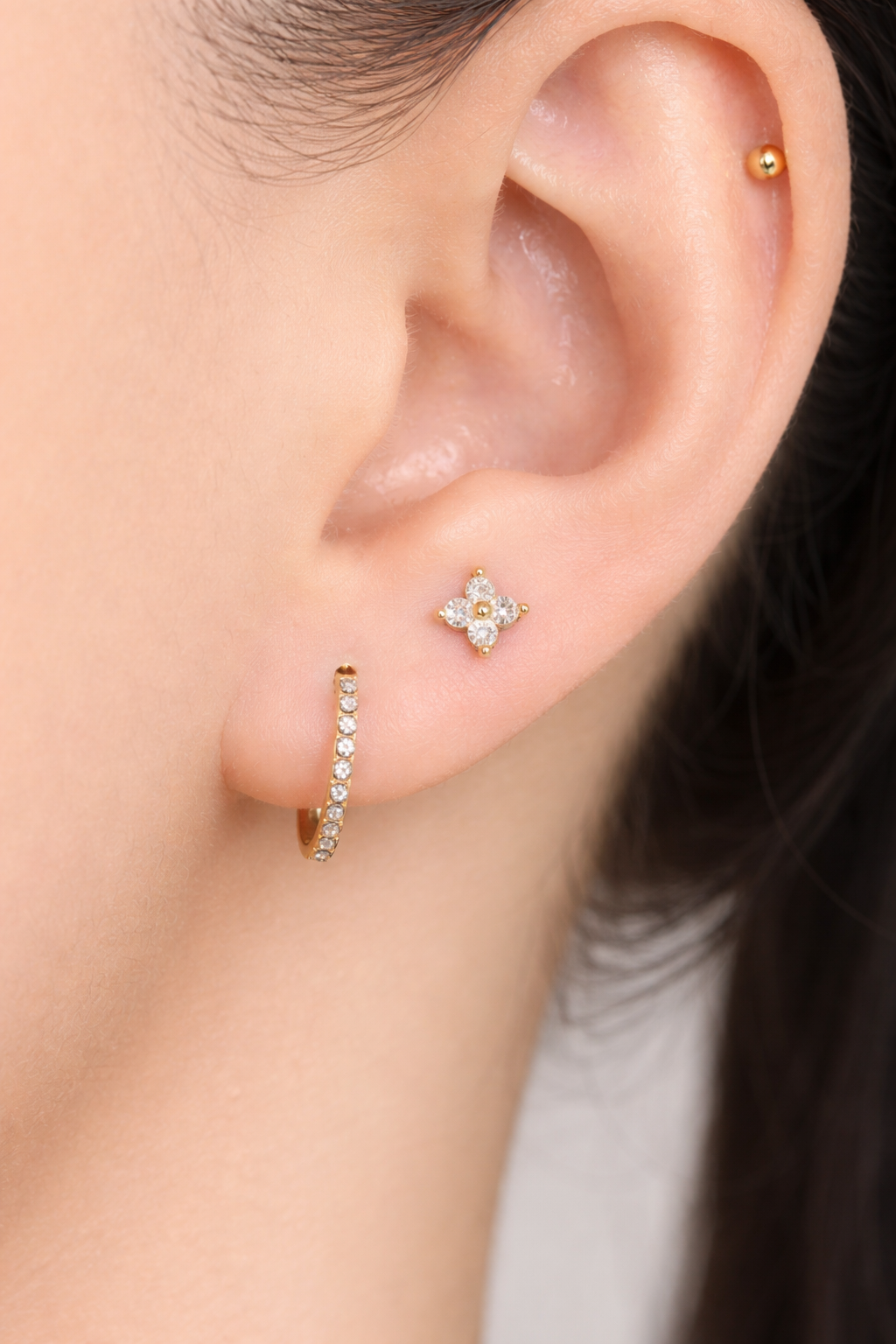 ivy flower earrings