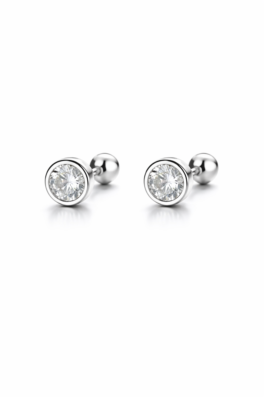 zirconia twisted back stud earring