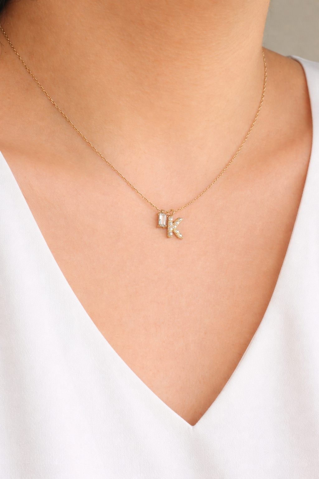 pearl initial necklace