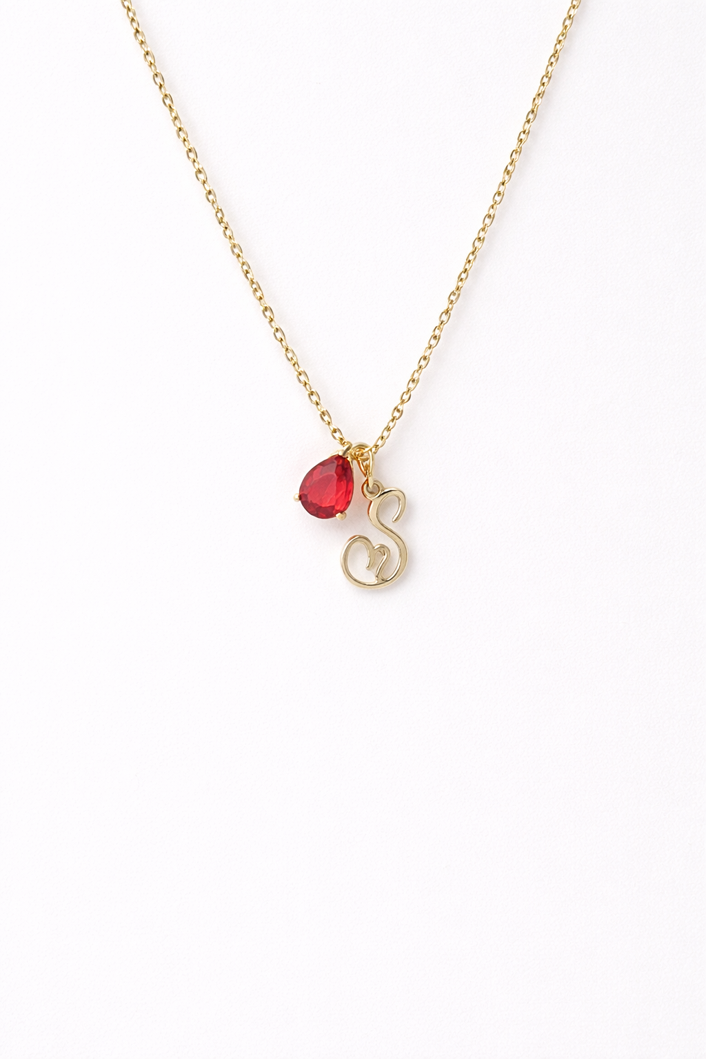 big heart initial necklace