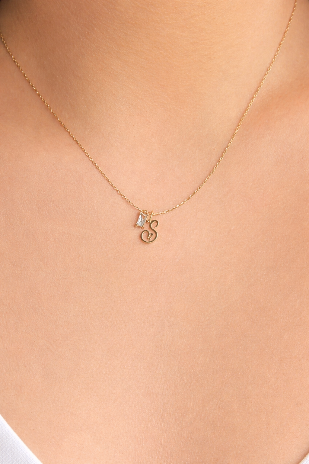 big heart initial necklace