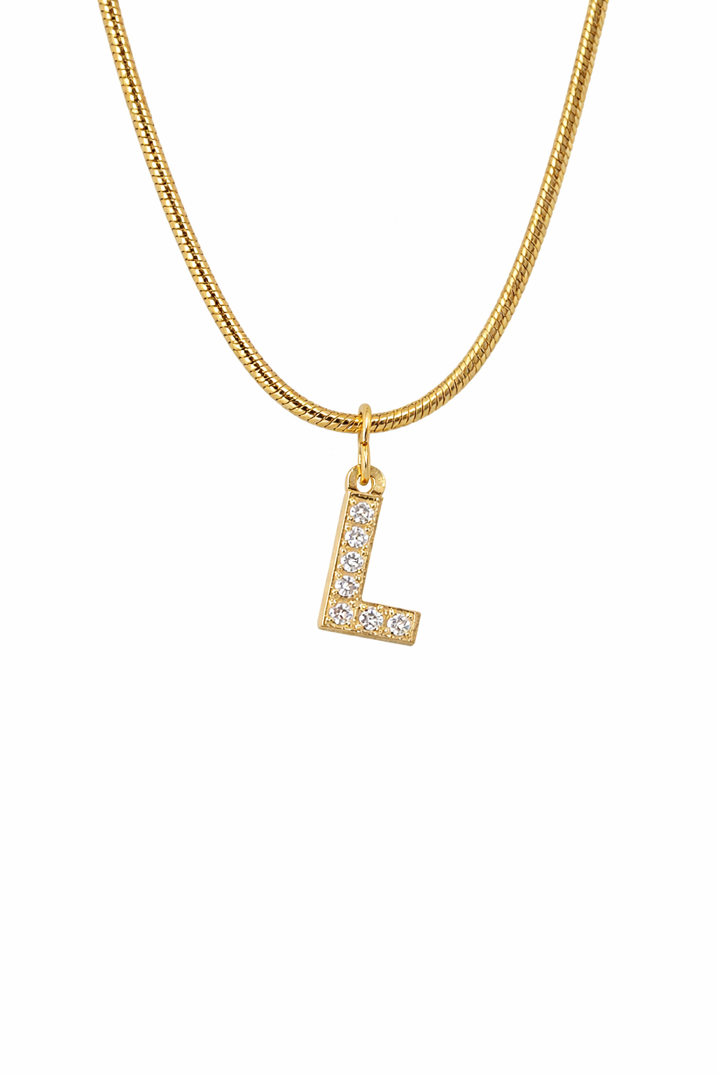 zirconia letter initial necklace