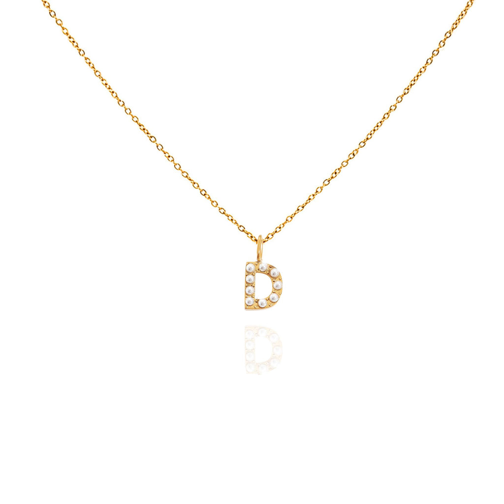 pearl initial necklace