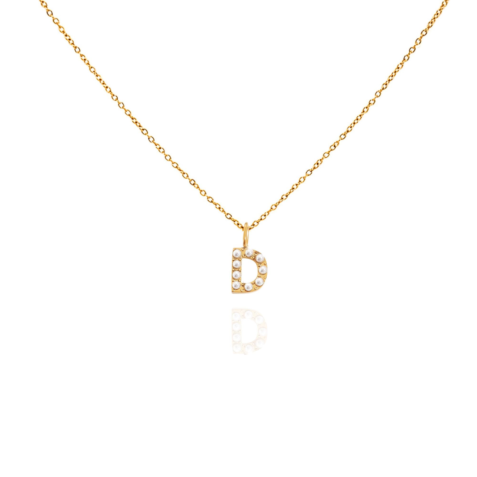 pearl initial necklace