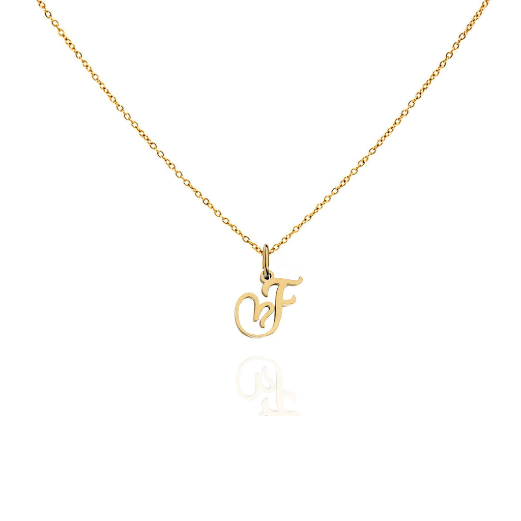 big heart initial necklace