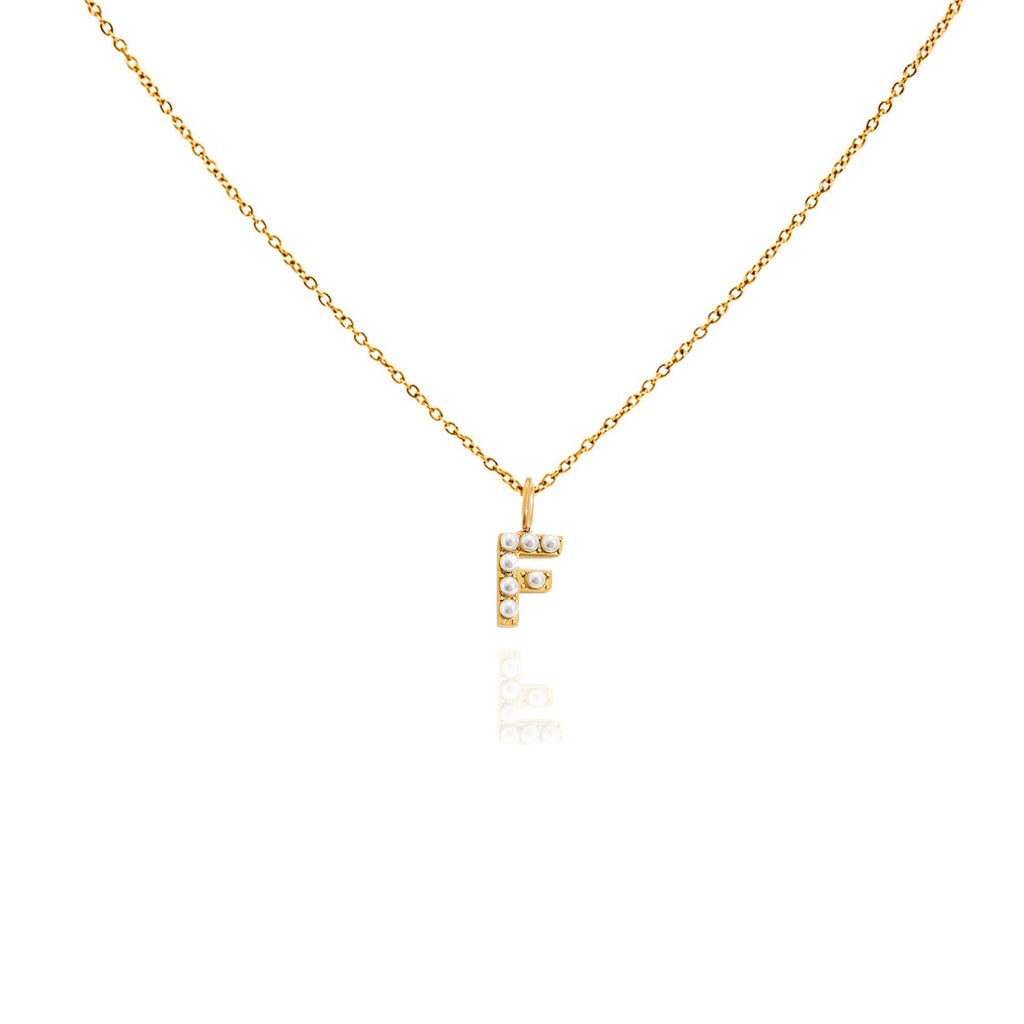 pearl initial necklace