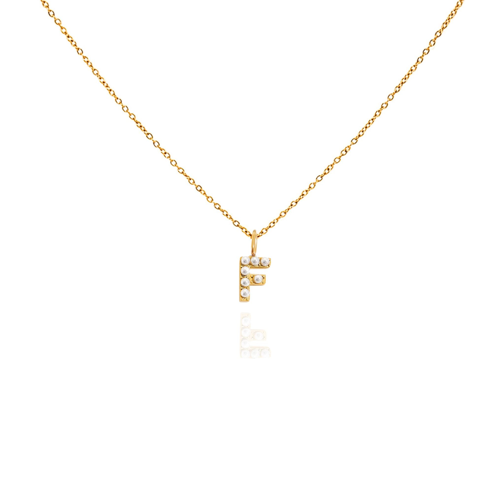 pearl initial necklace