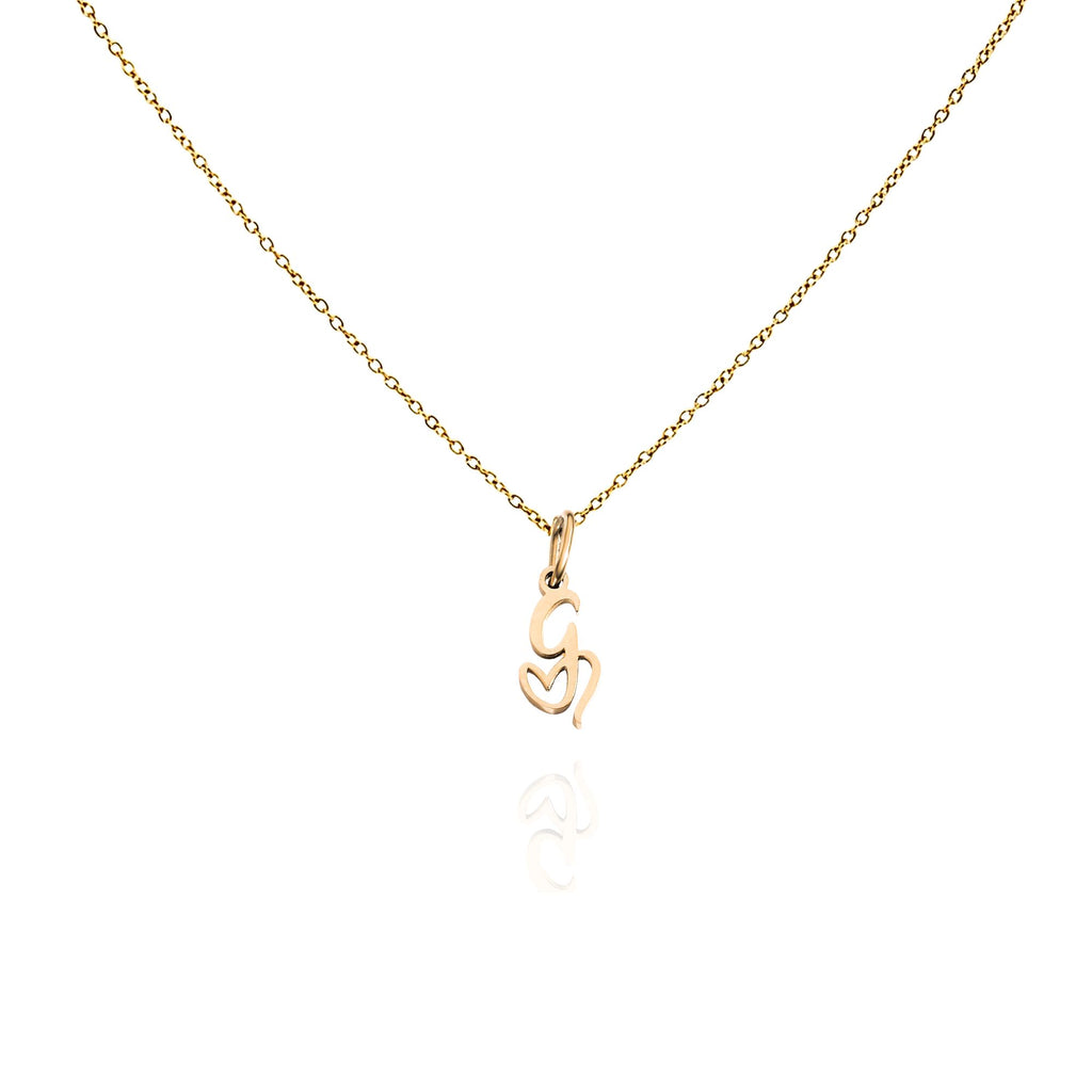 big heart initial necklace