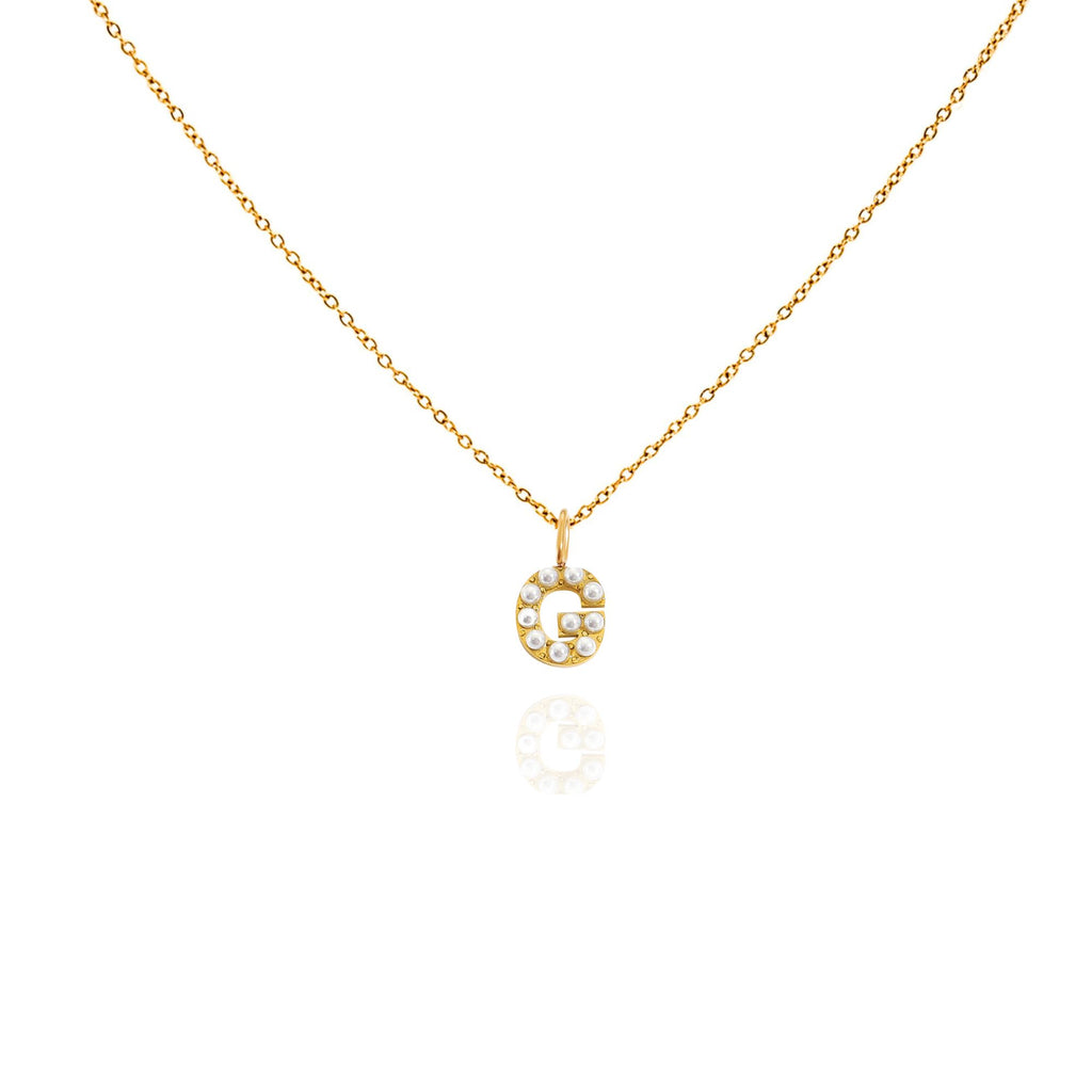 pearl initial necklace