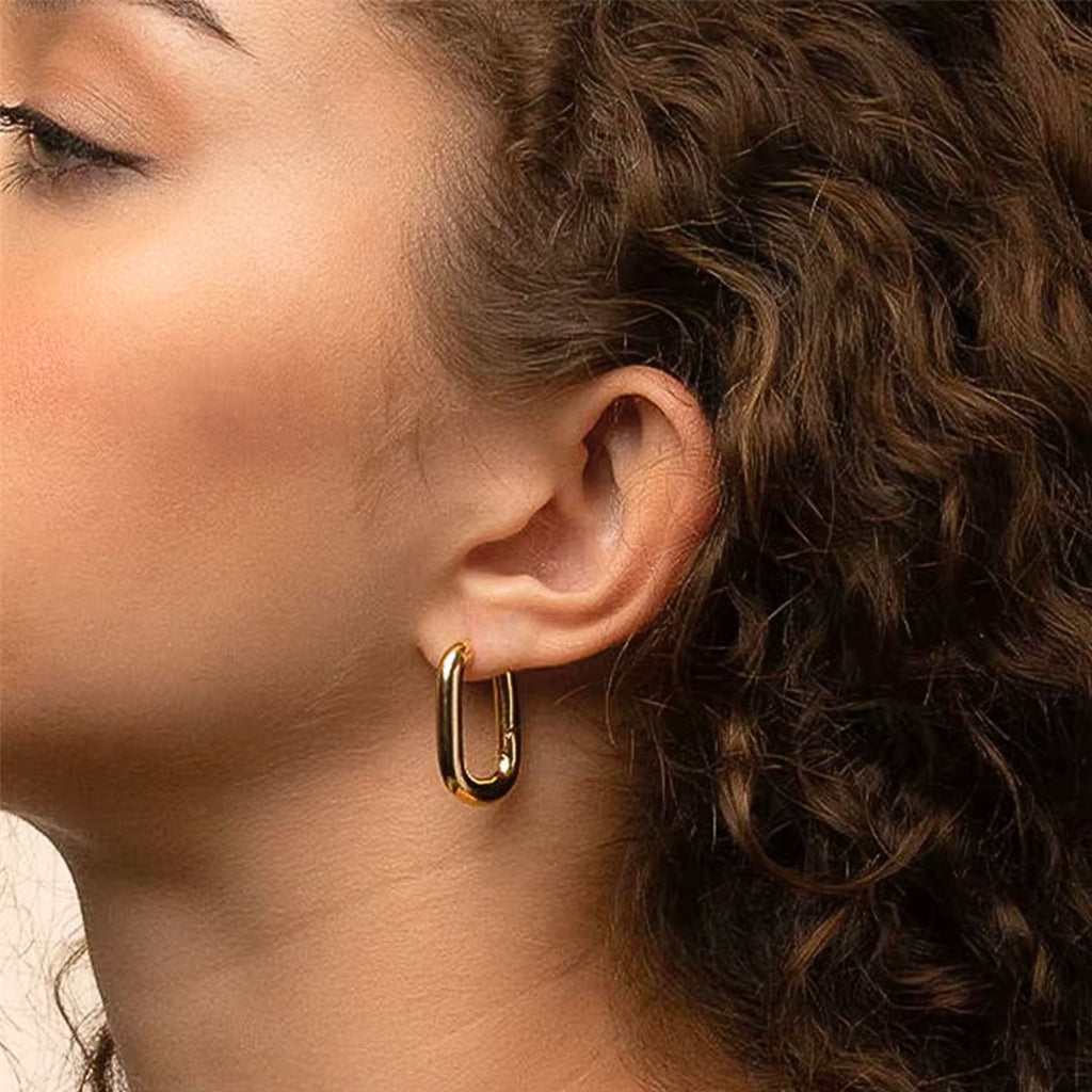 14K Gold Minimalist Hoop Earrings