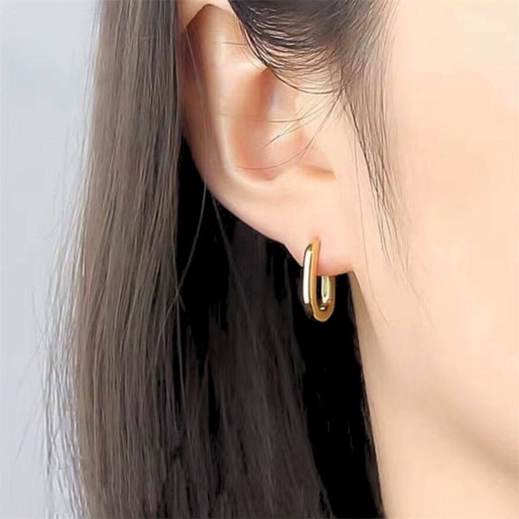 14K Gold Minimalist Hoop Earrings