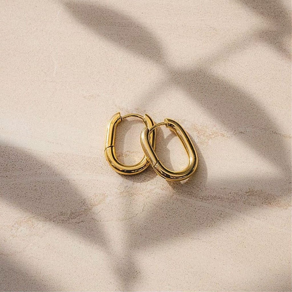 14K Gold Minimalist Hoop Earrings