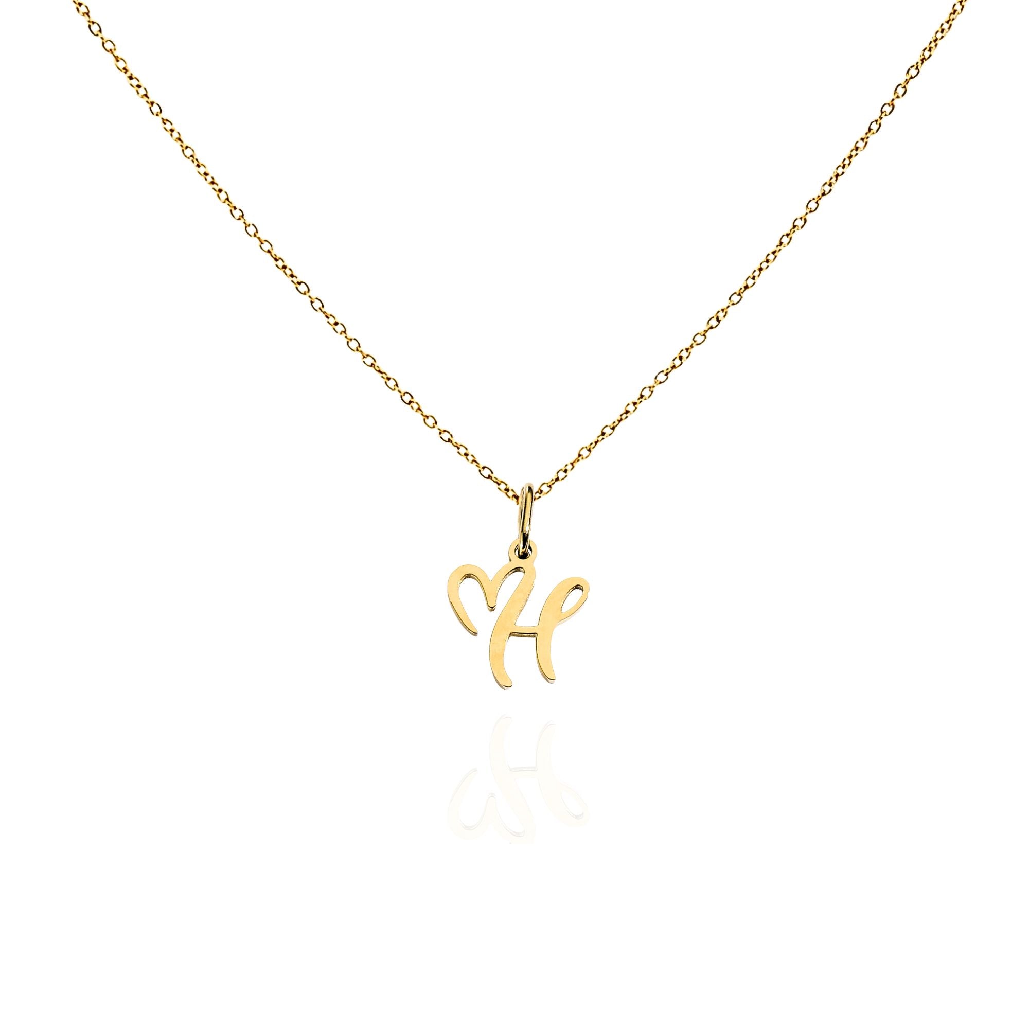 big heart initial necklace