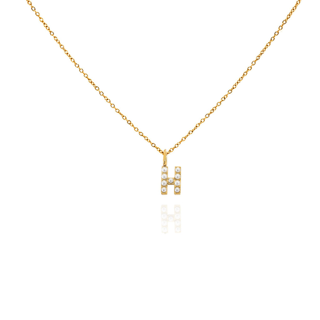pearl initial necklace