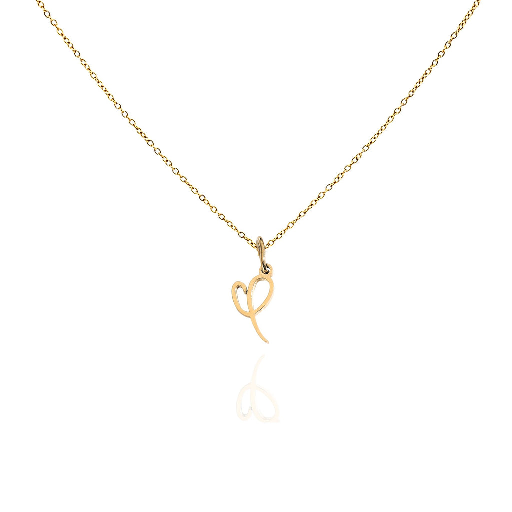 big heart initial necklace