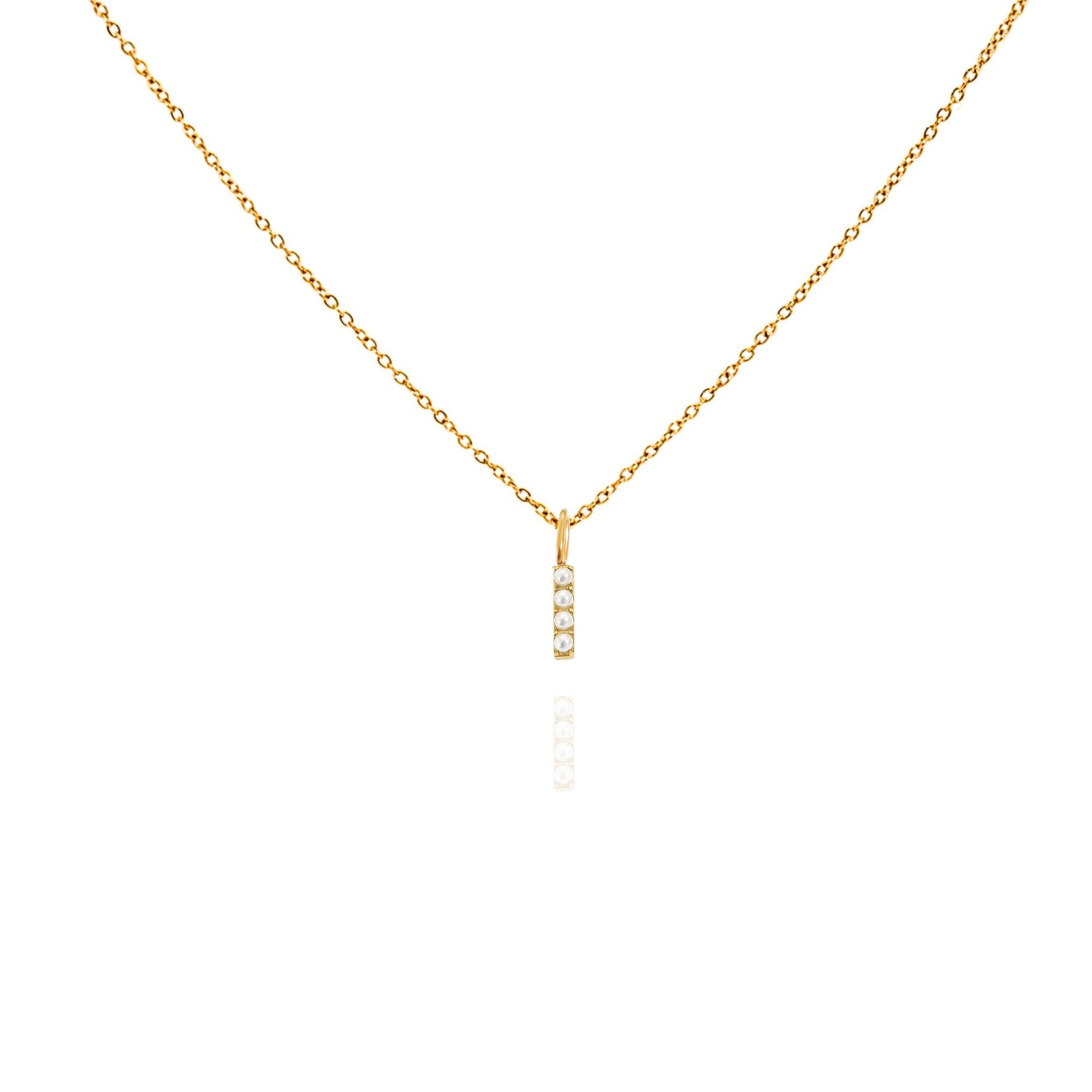 pearl initial necklace