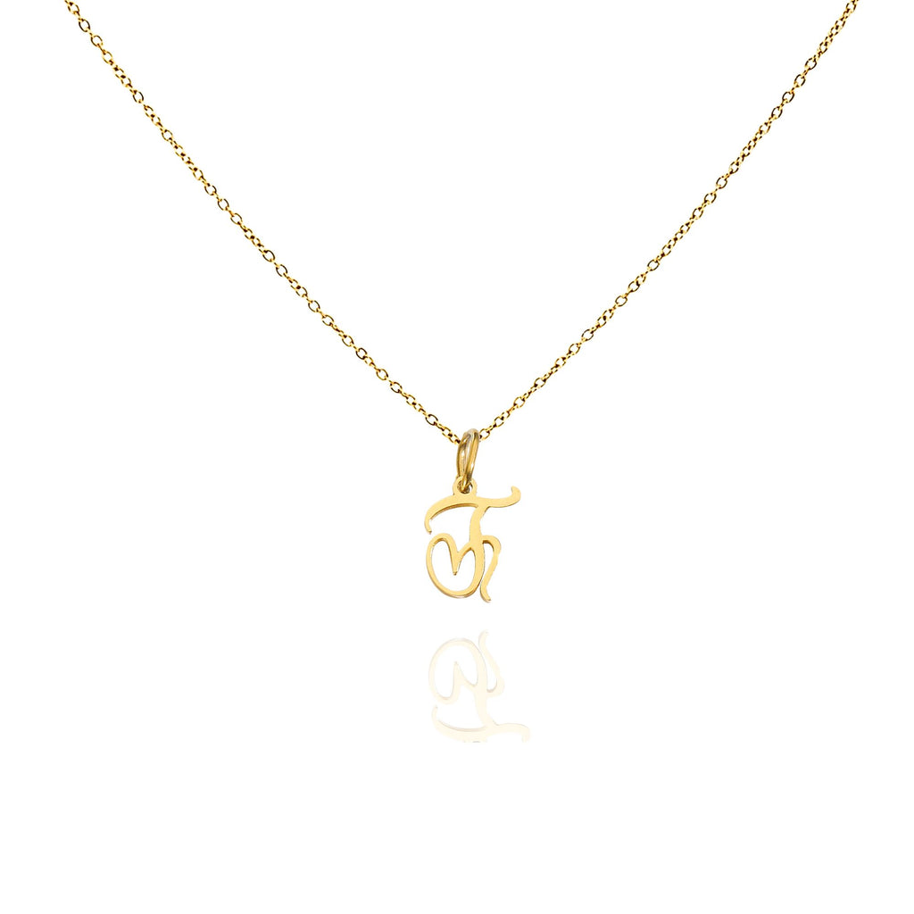 big heart initial necklace