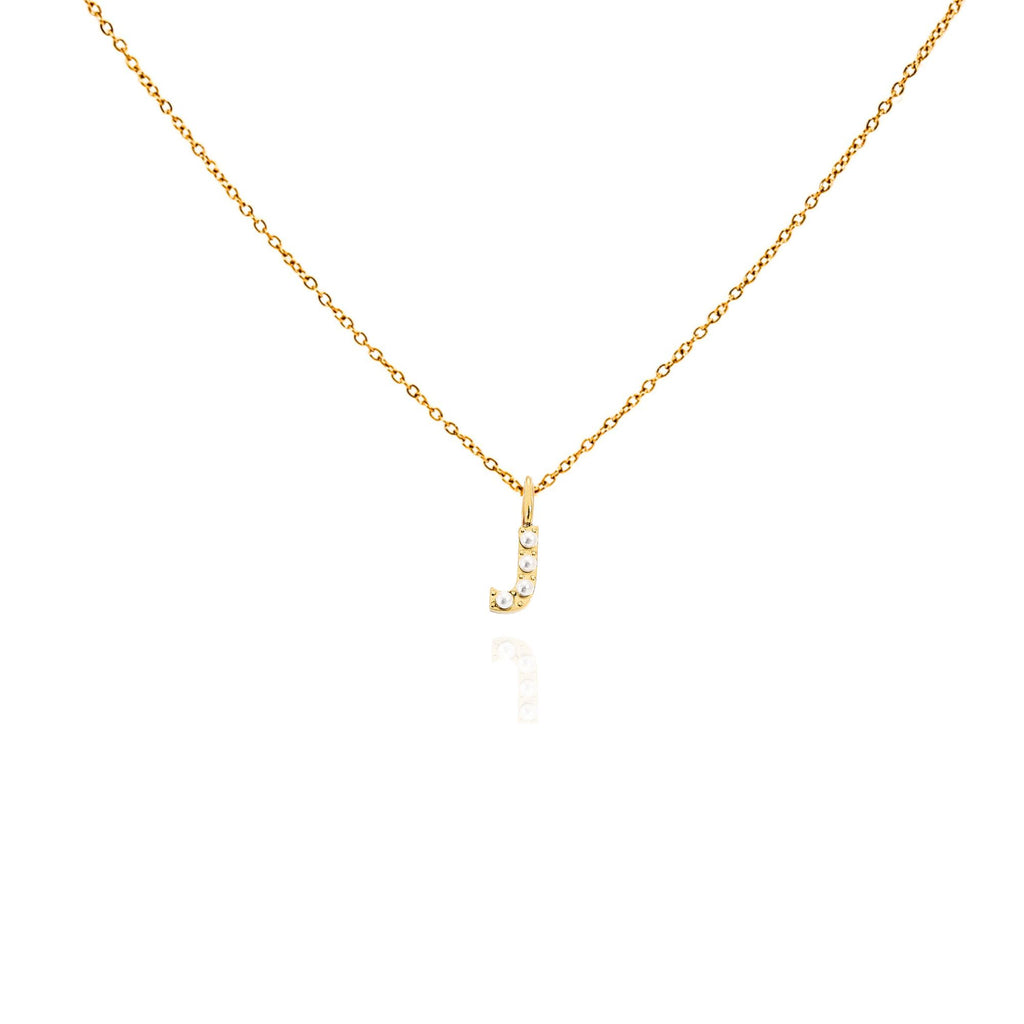 pearl initial necklace