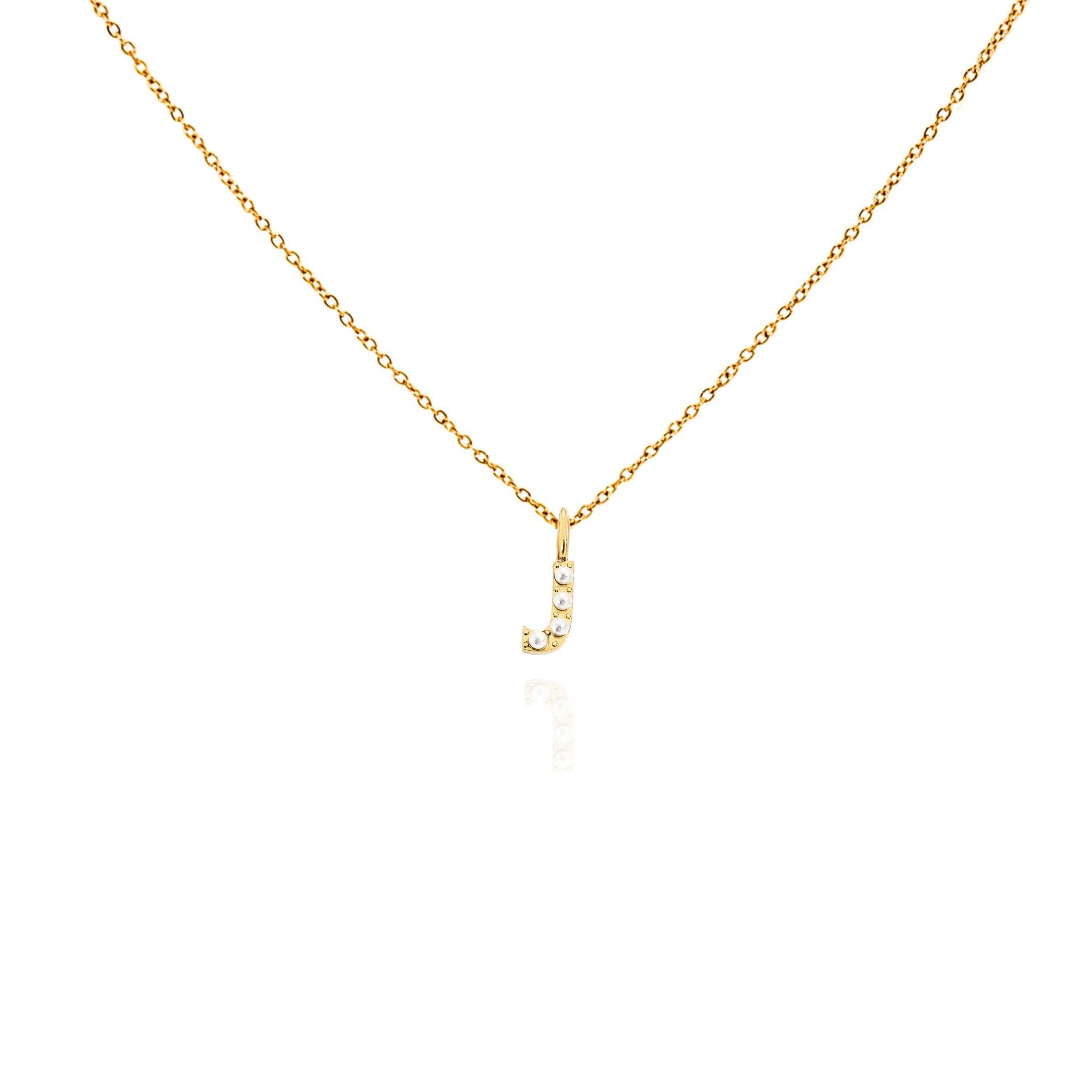 pearl initial necklace