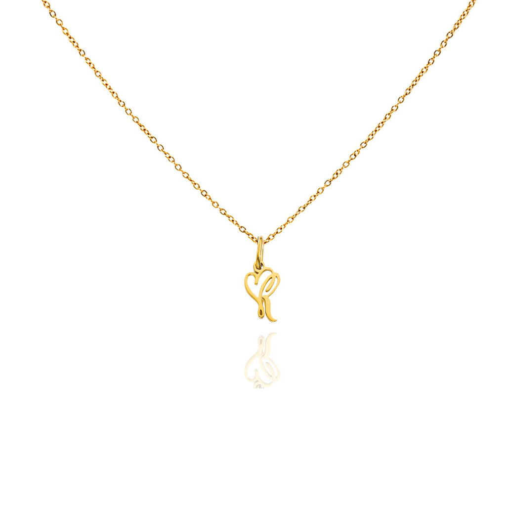 big heart initial necklace