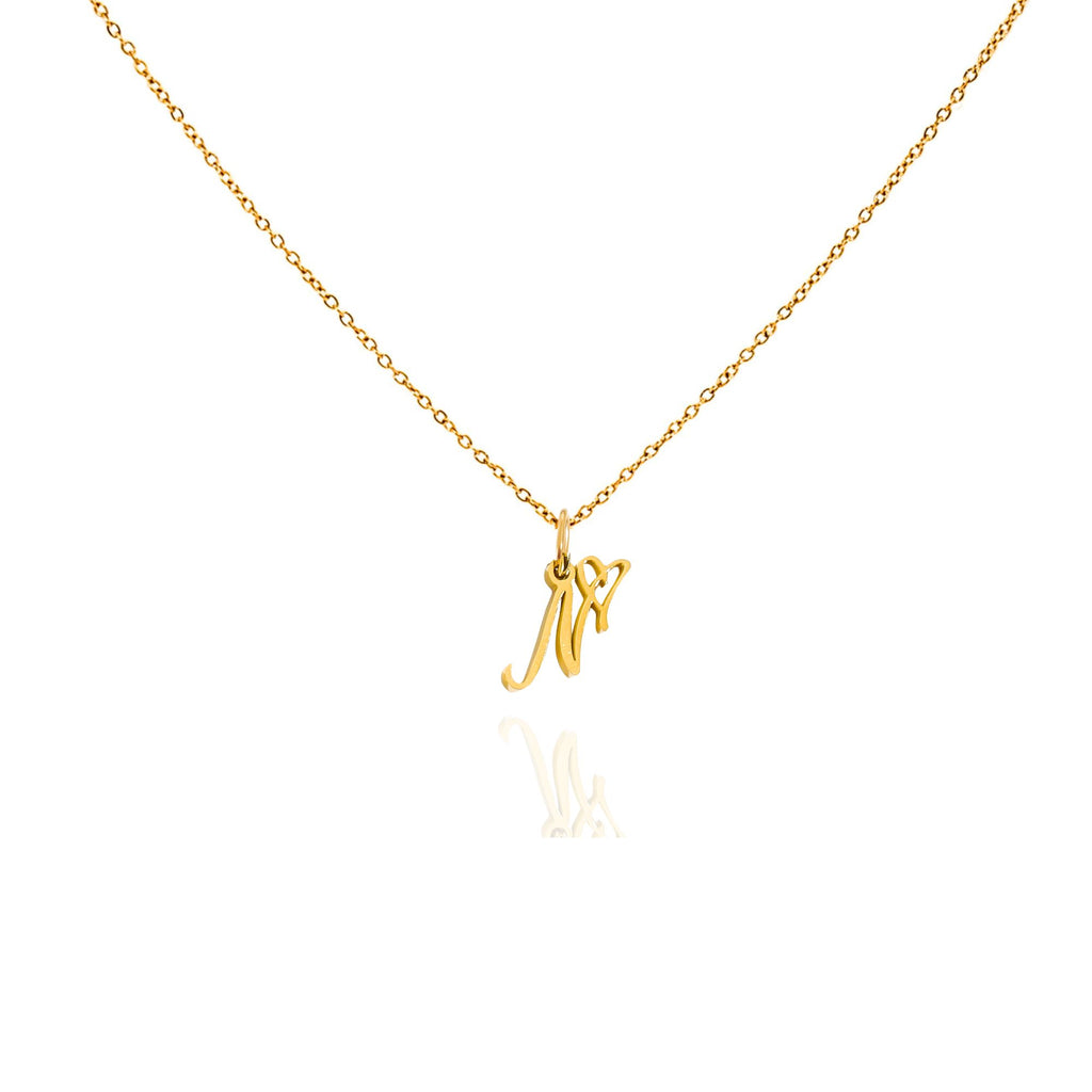 big heart initial necklace