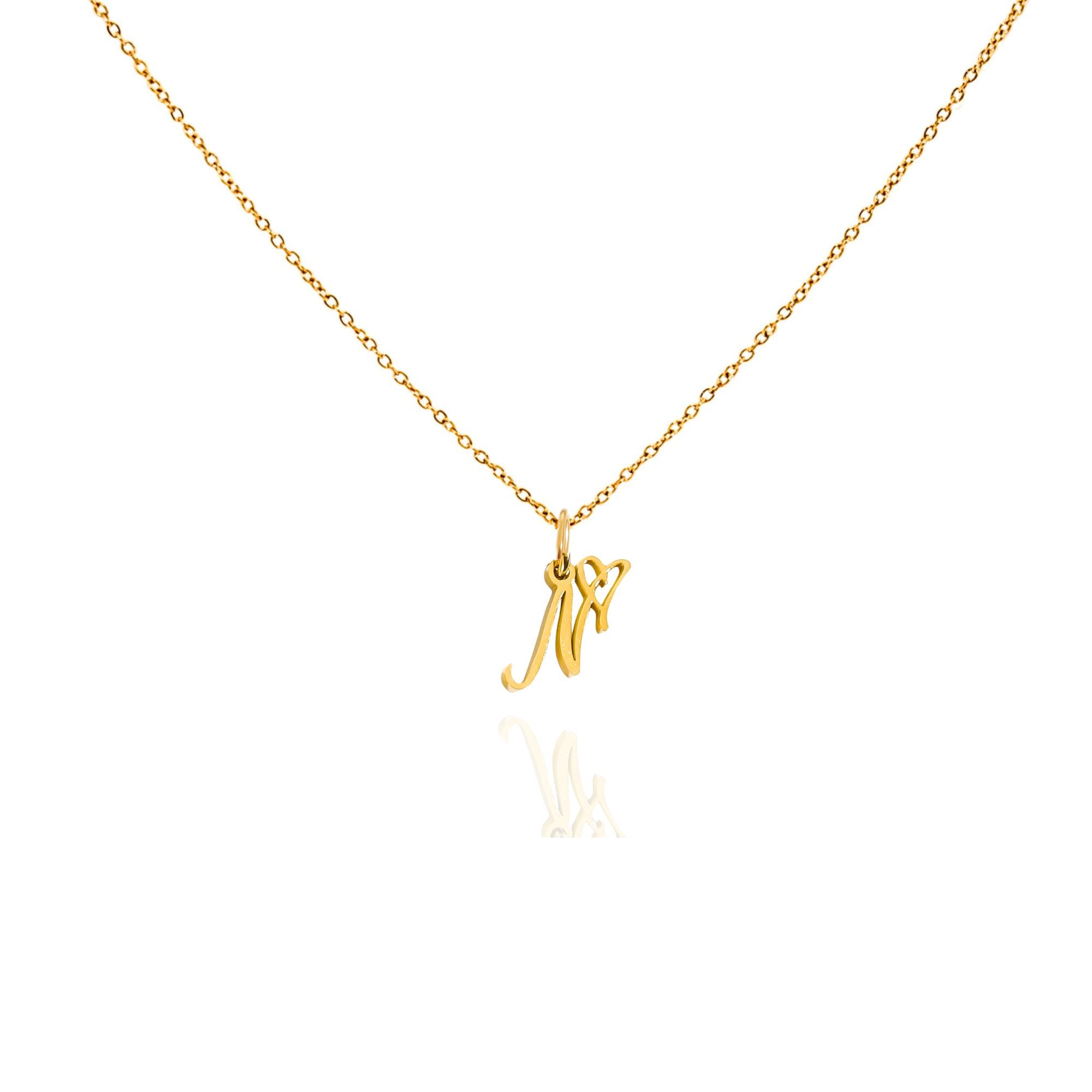 big heart initial necklace