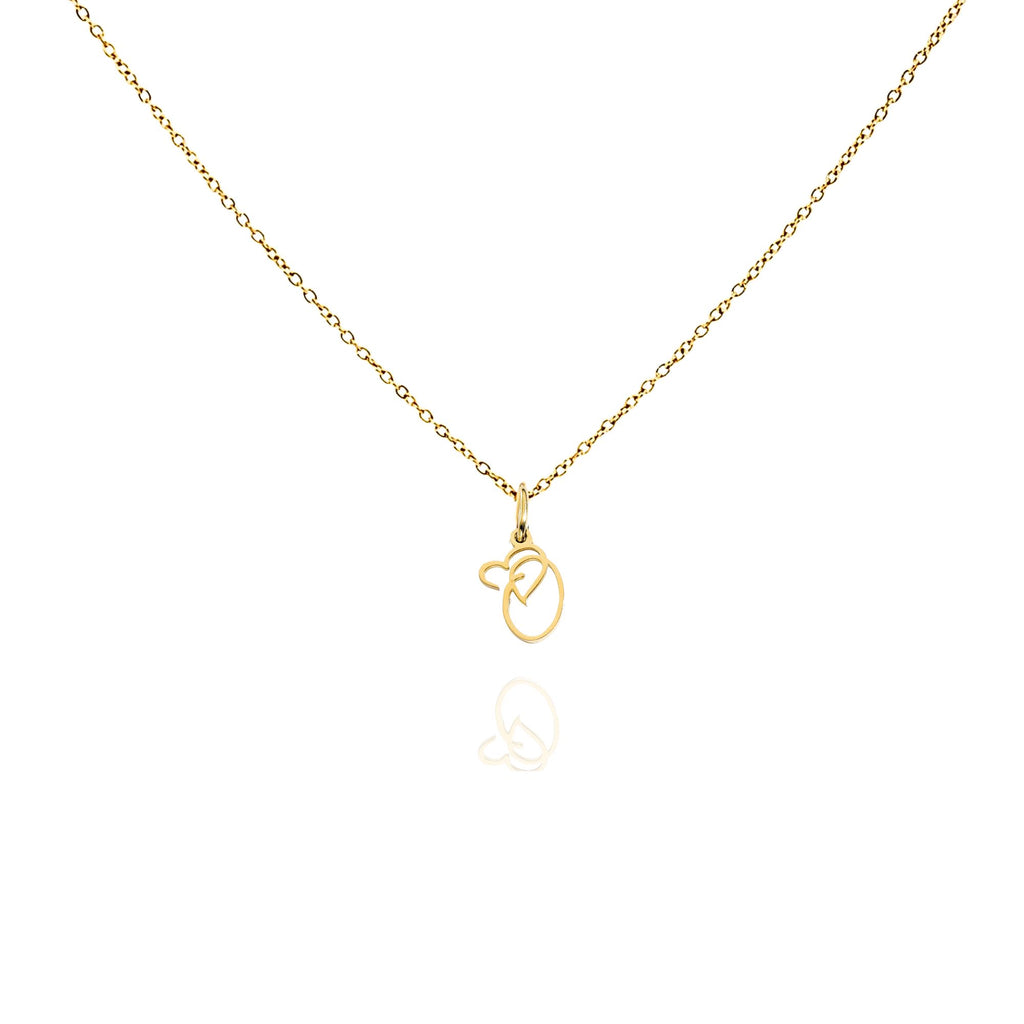 big heart initial necklace