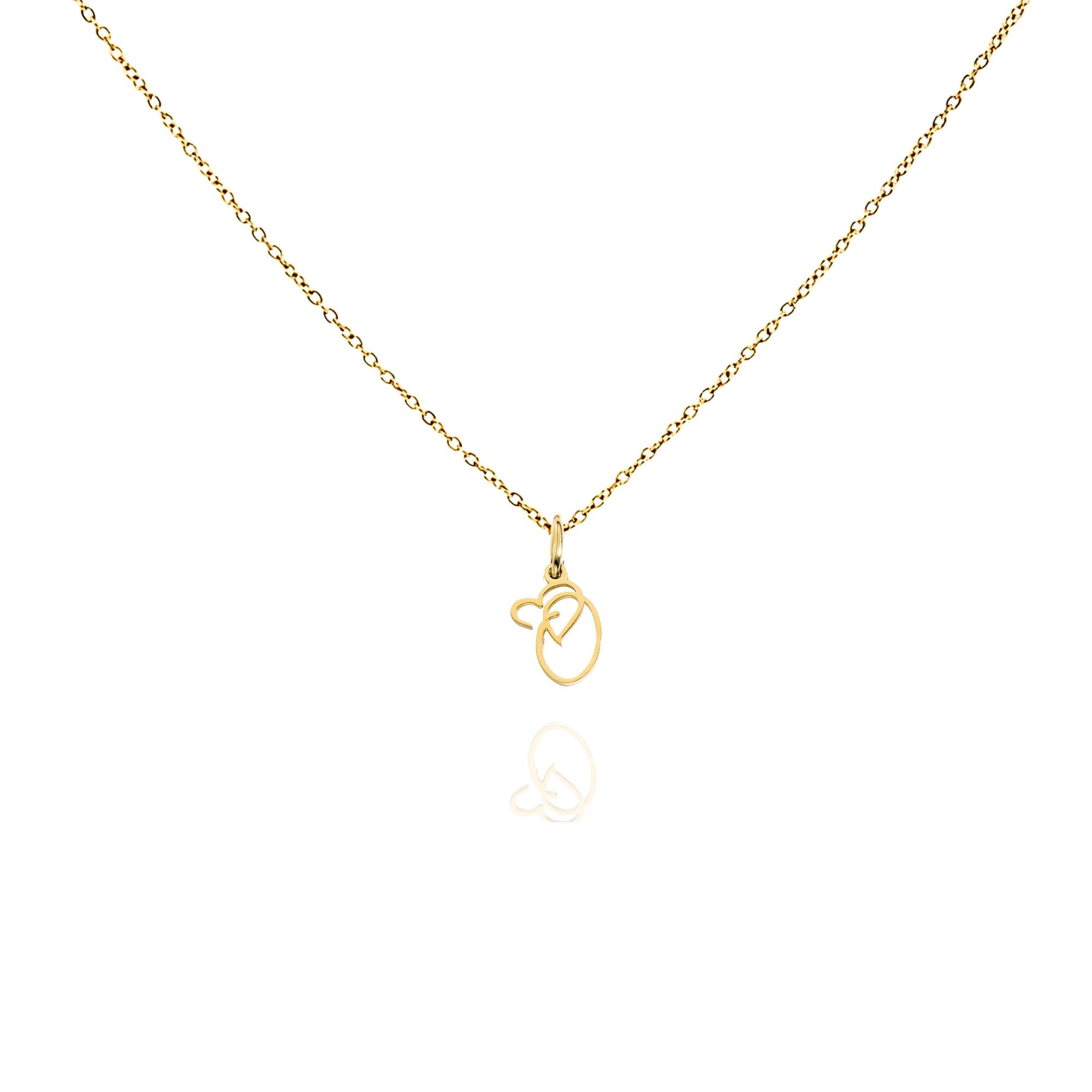 big heart initial necklace