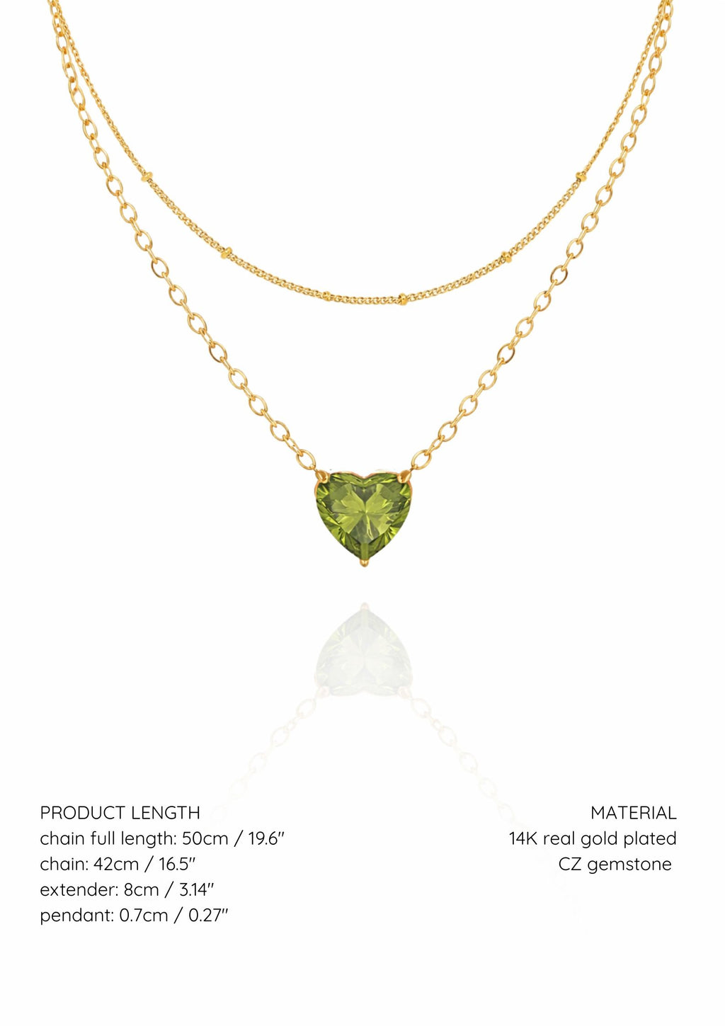 Heart Peridot - August