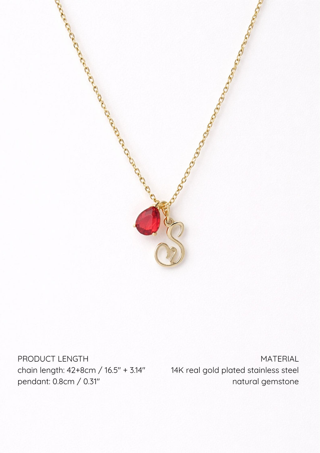 big heart initial necklace