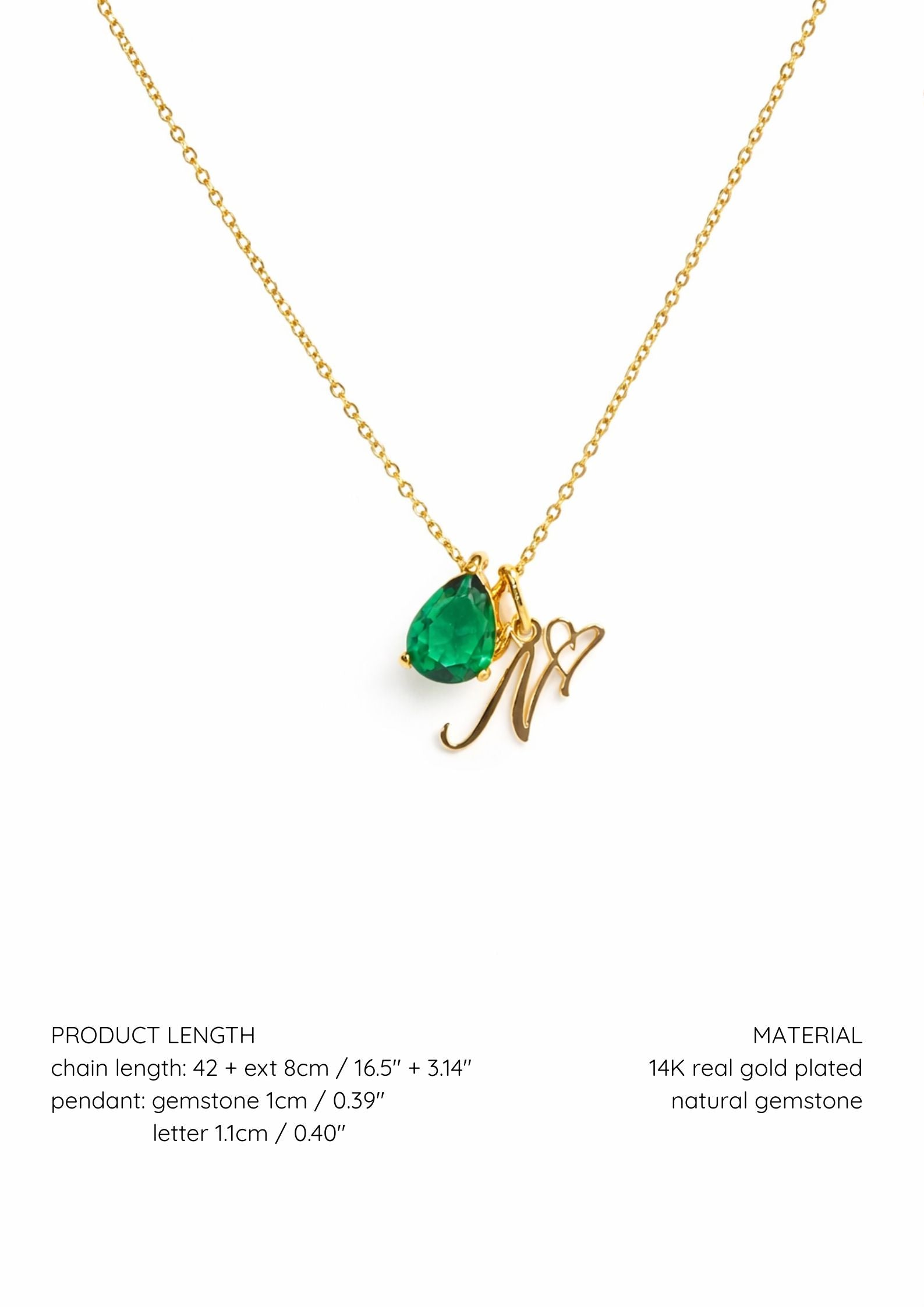 small heart initial necklace
