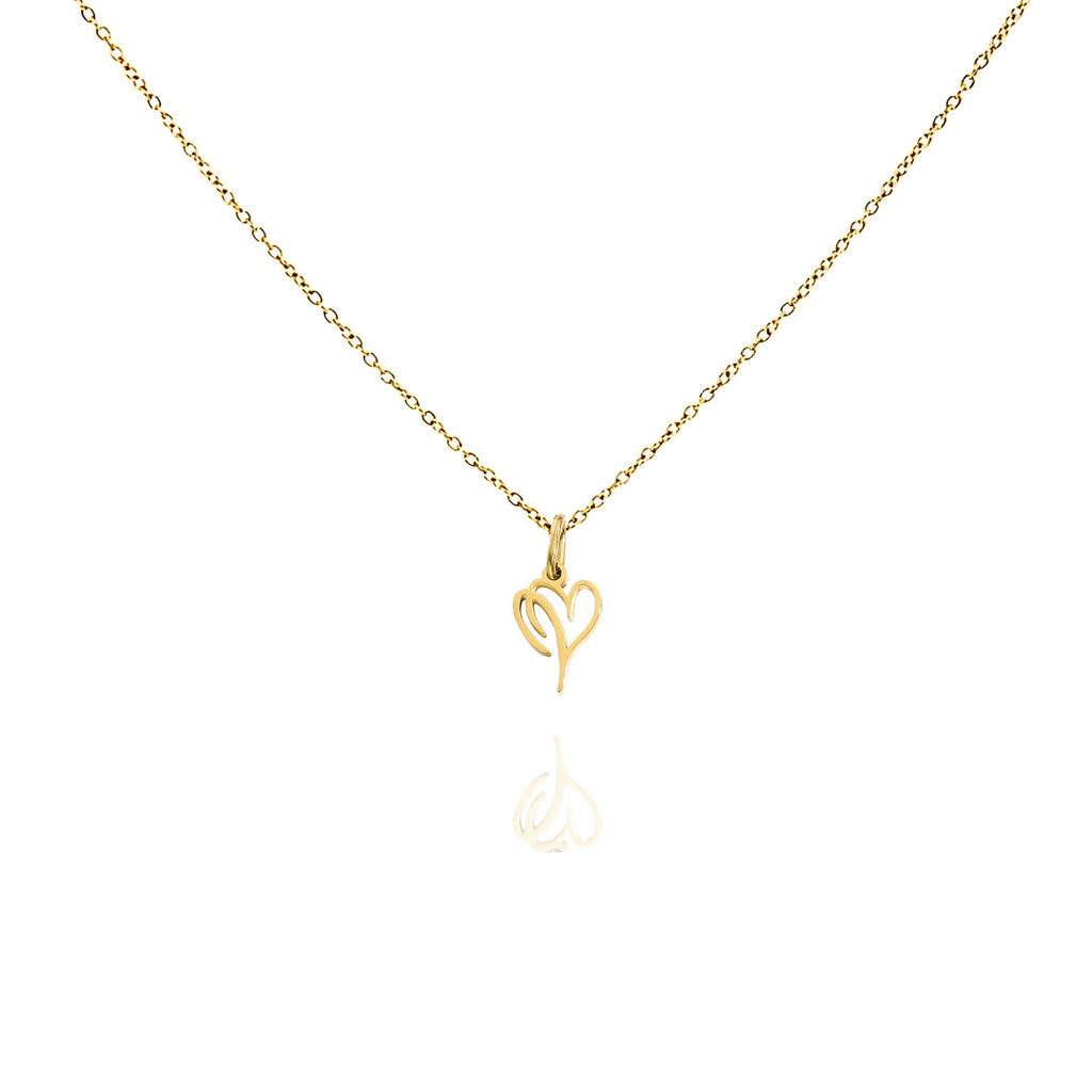 big heart initial necklace