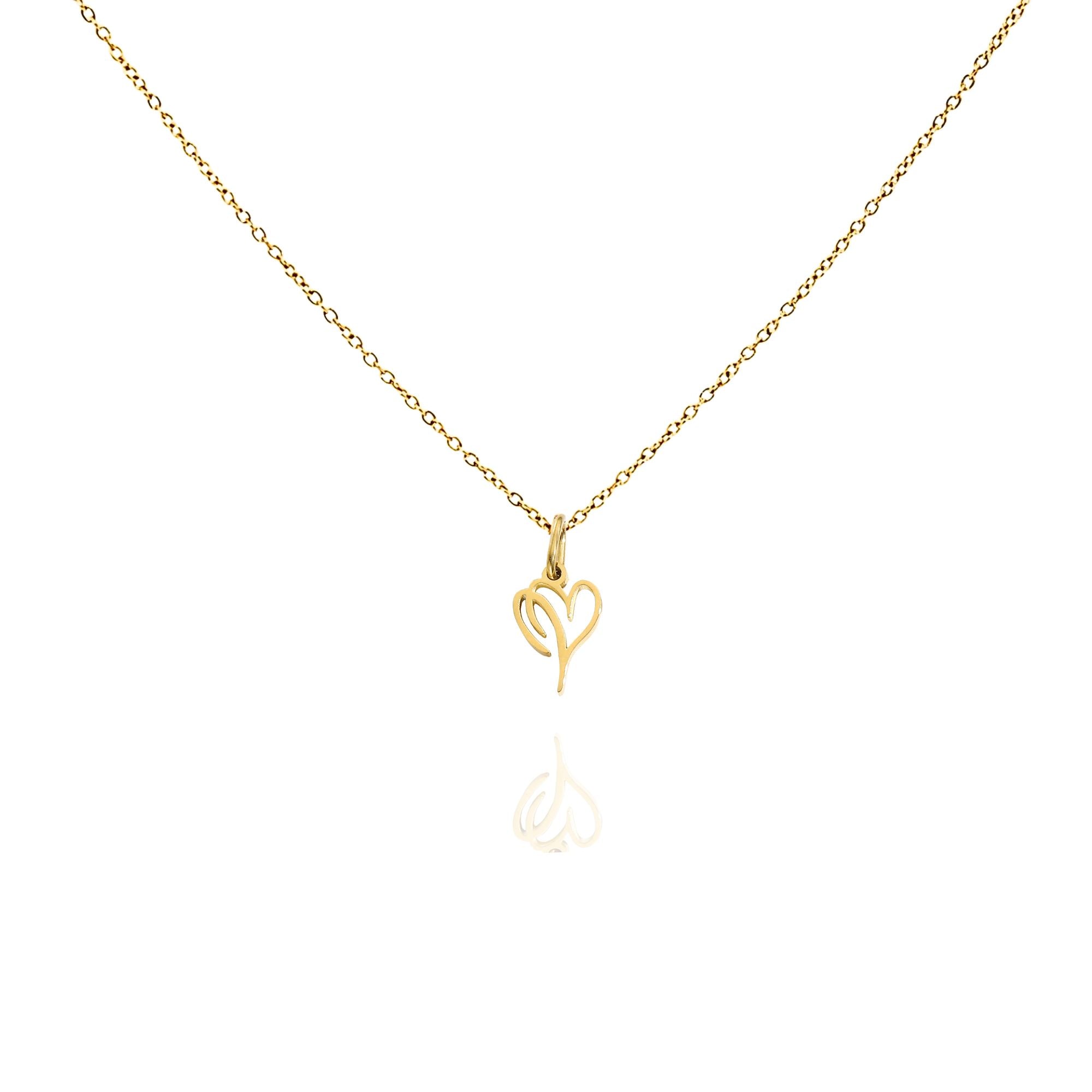 big heart initial necklace