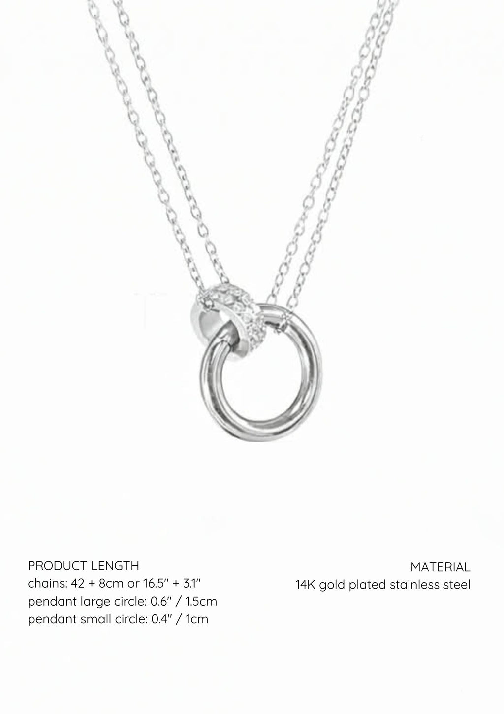 interlocking zircon rings necklace