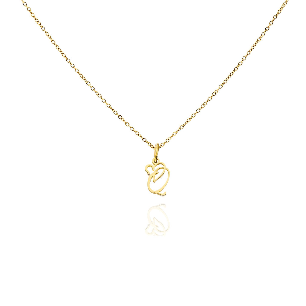 big heart initial necklace
