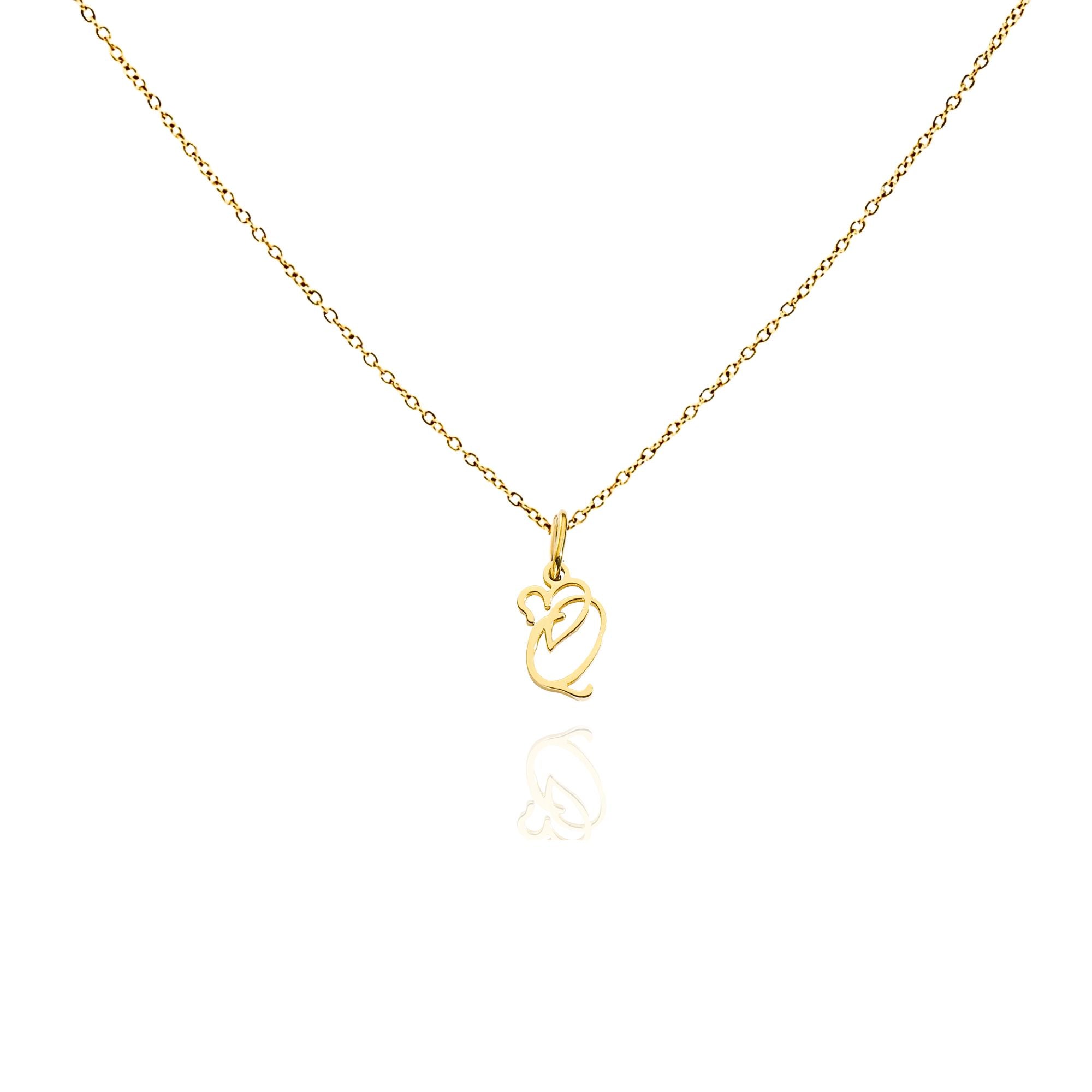 big heart initial necklace