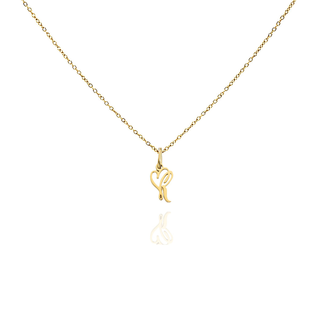 big heart initial necklace